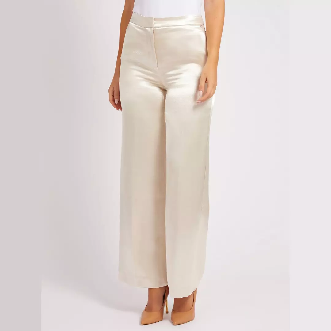 Pantalone a campana raso M - Beige