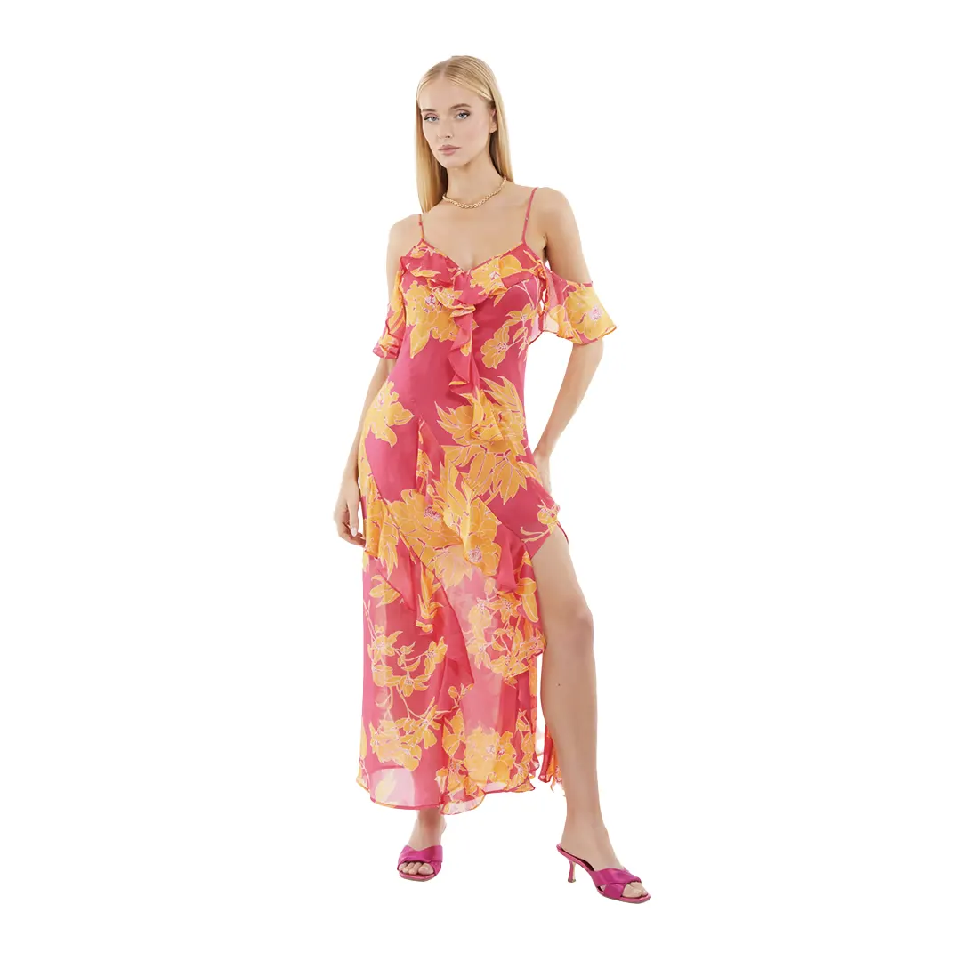 Abito - Floreale Fucsia - XS