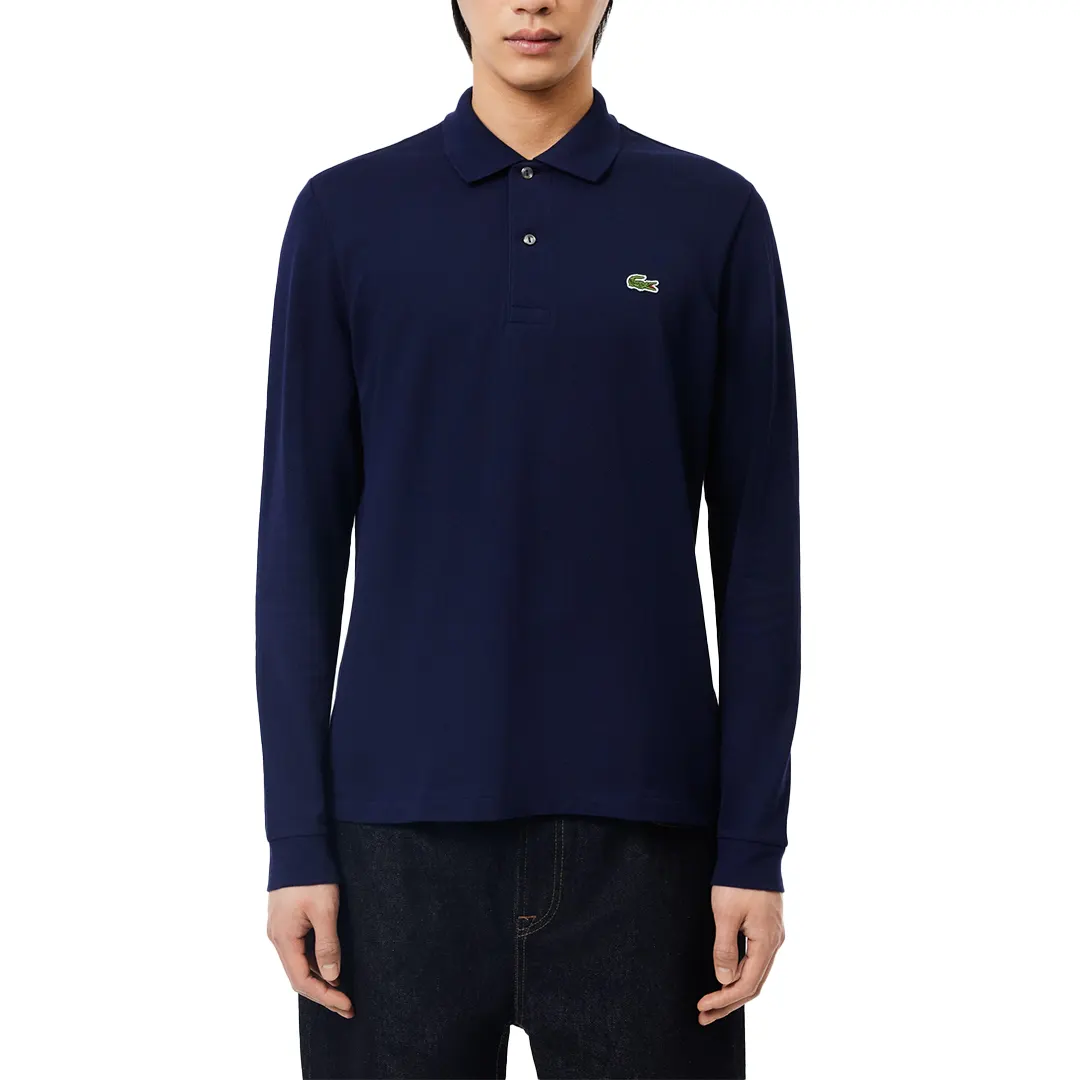 Polo A Maniche Lunghe - Blu Marino - 4/M