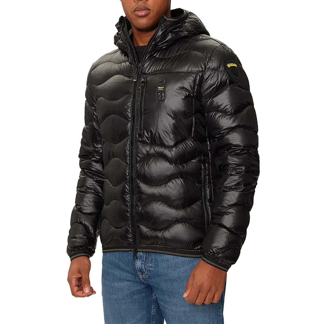 Piumino Leggero Ad Onde - Nero - S