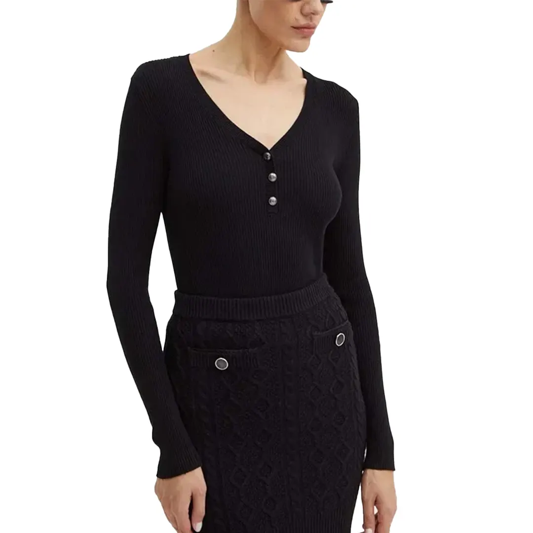 Maglia Con Bottoni Costine