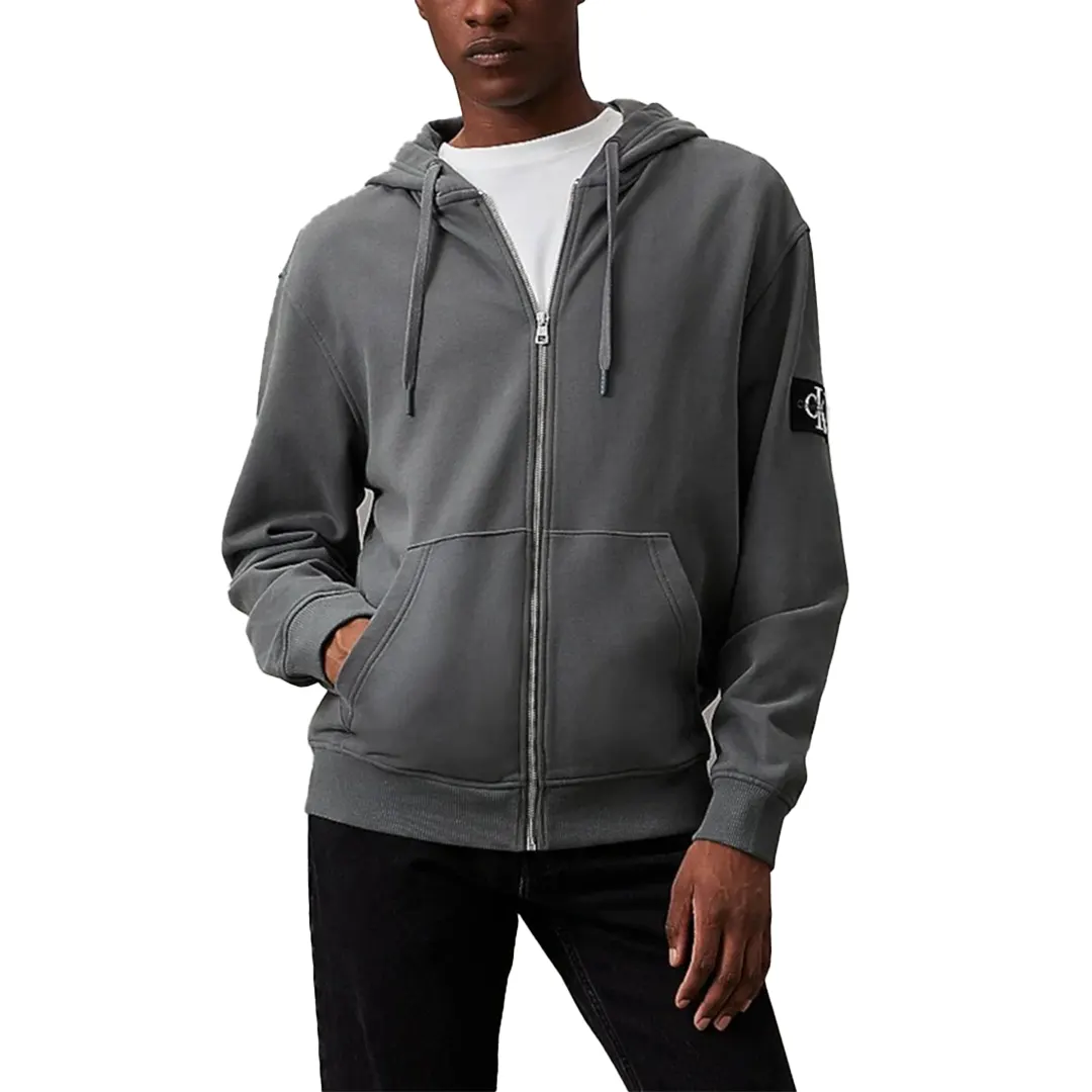 Felpa Cappuccio Zip - Grigio Medio - S
