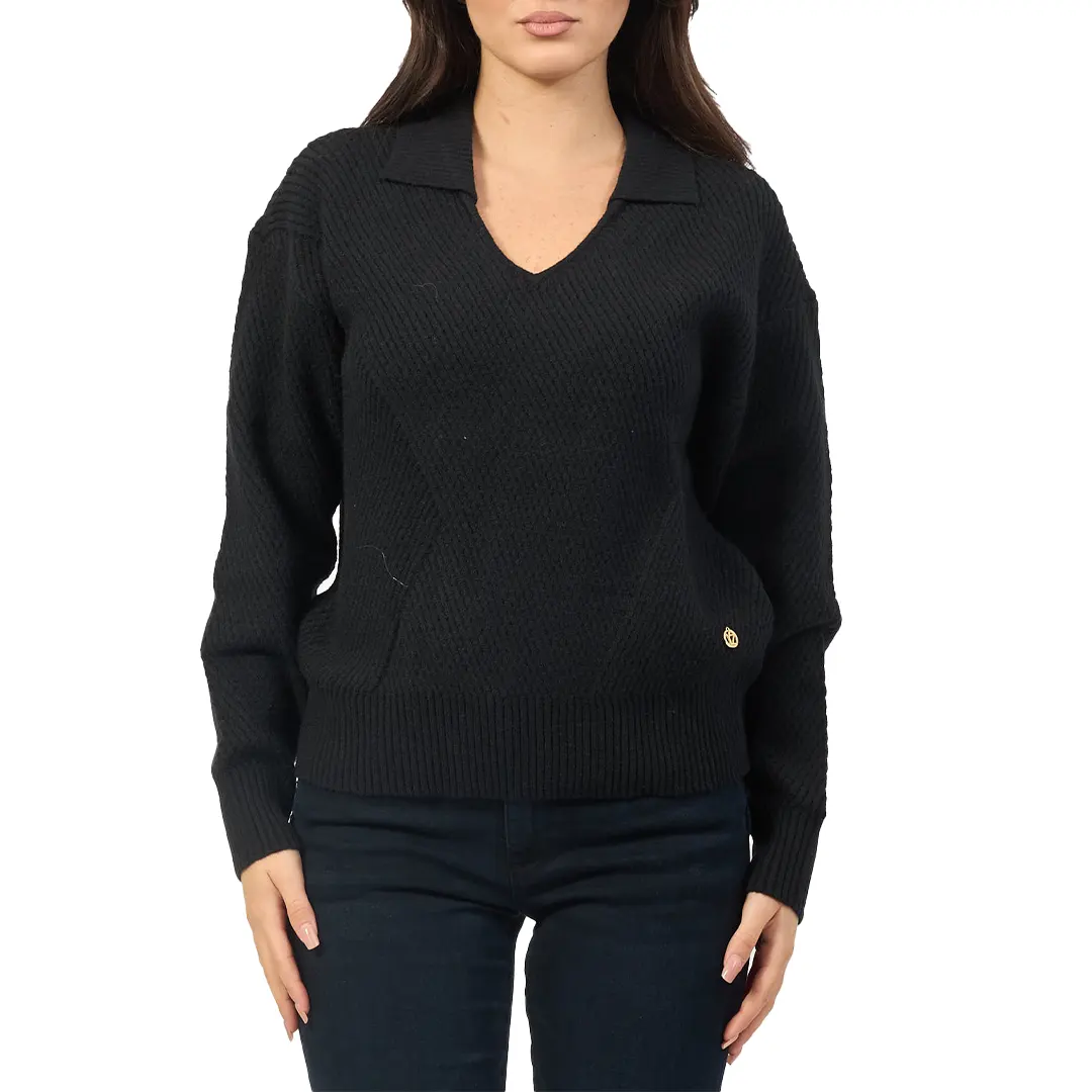 Maglia Donna Scollo V - Nero - XS