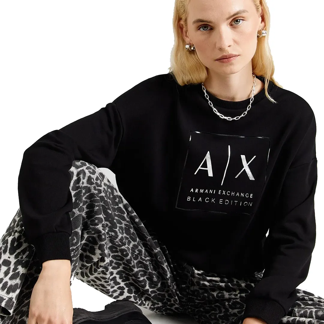 Felpa Girocollo Donna - Nero - XS