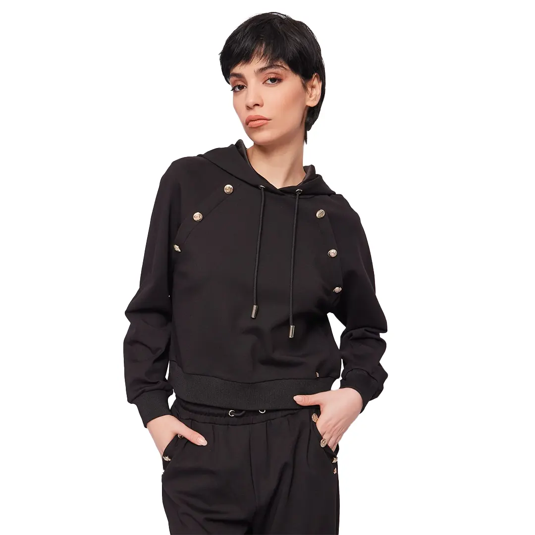 Felpa Cappuccio - Nero - XS