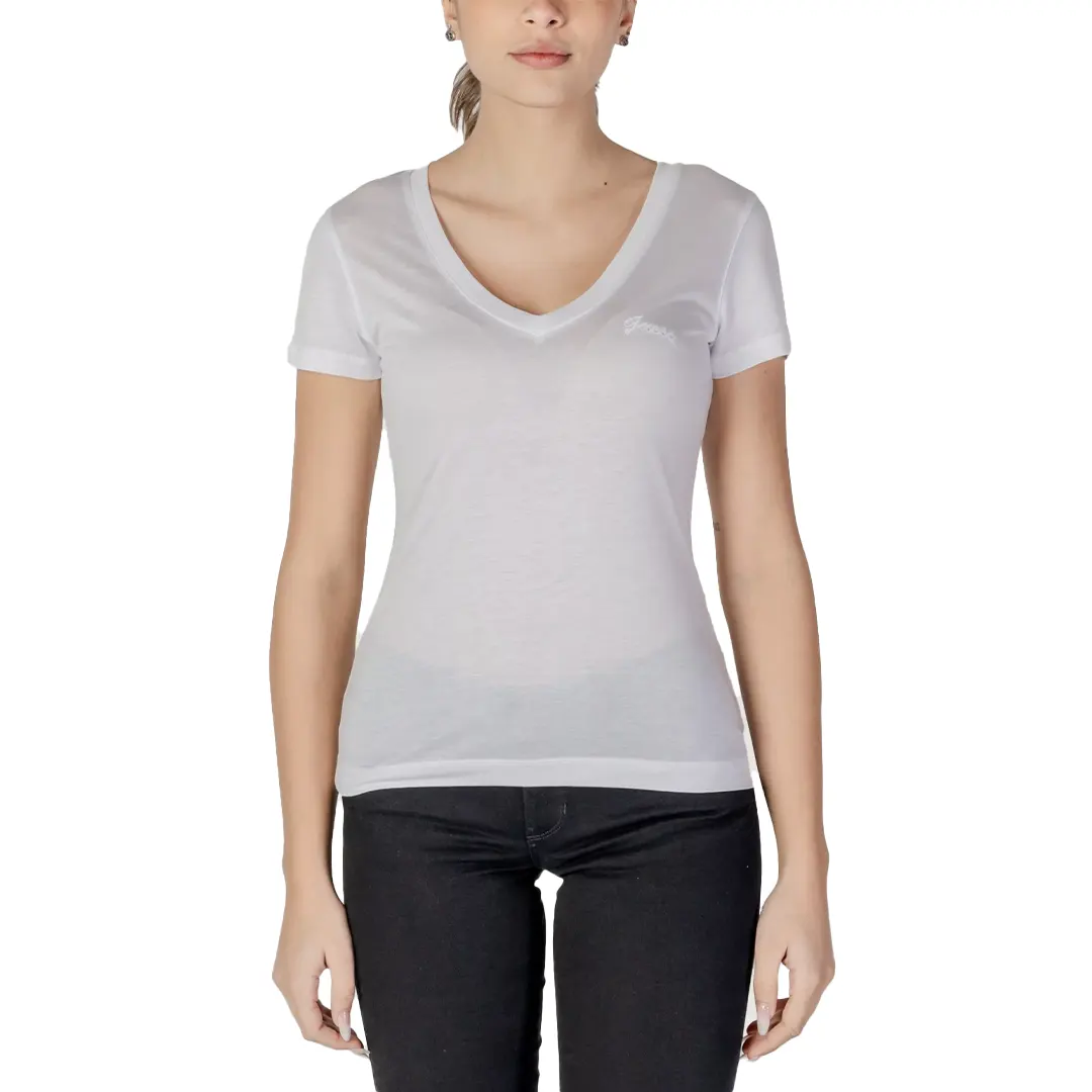 T-Shirt Scollo V Donna - Bianco - XS