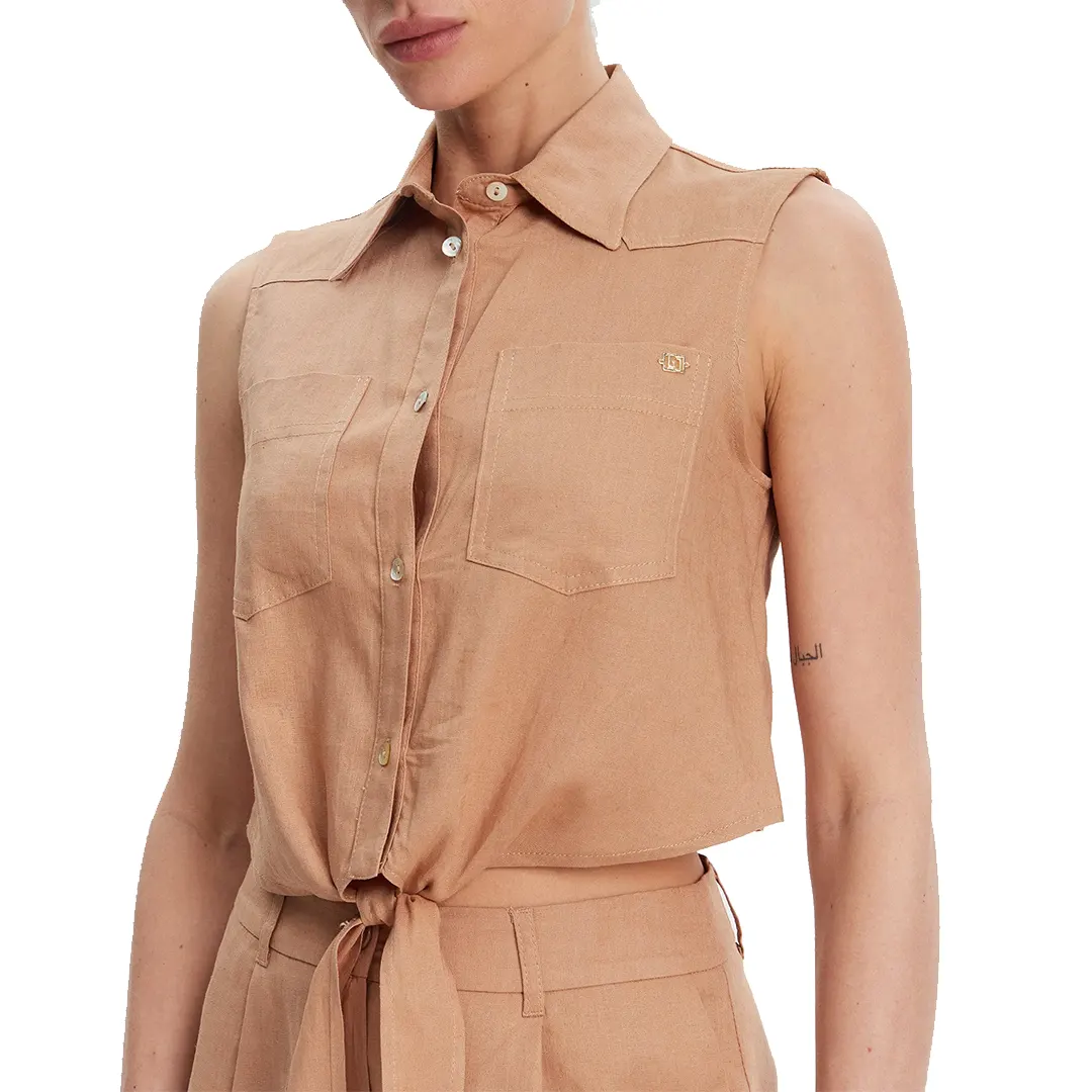 Camicia Cropped Donna - Latte Marrone - 42