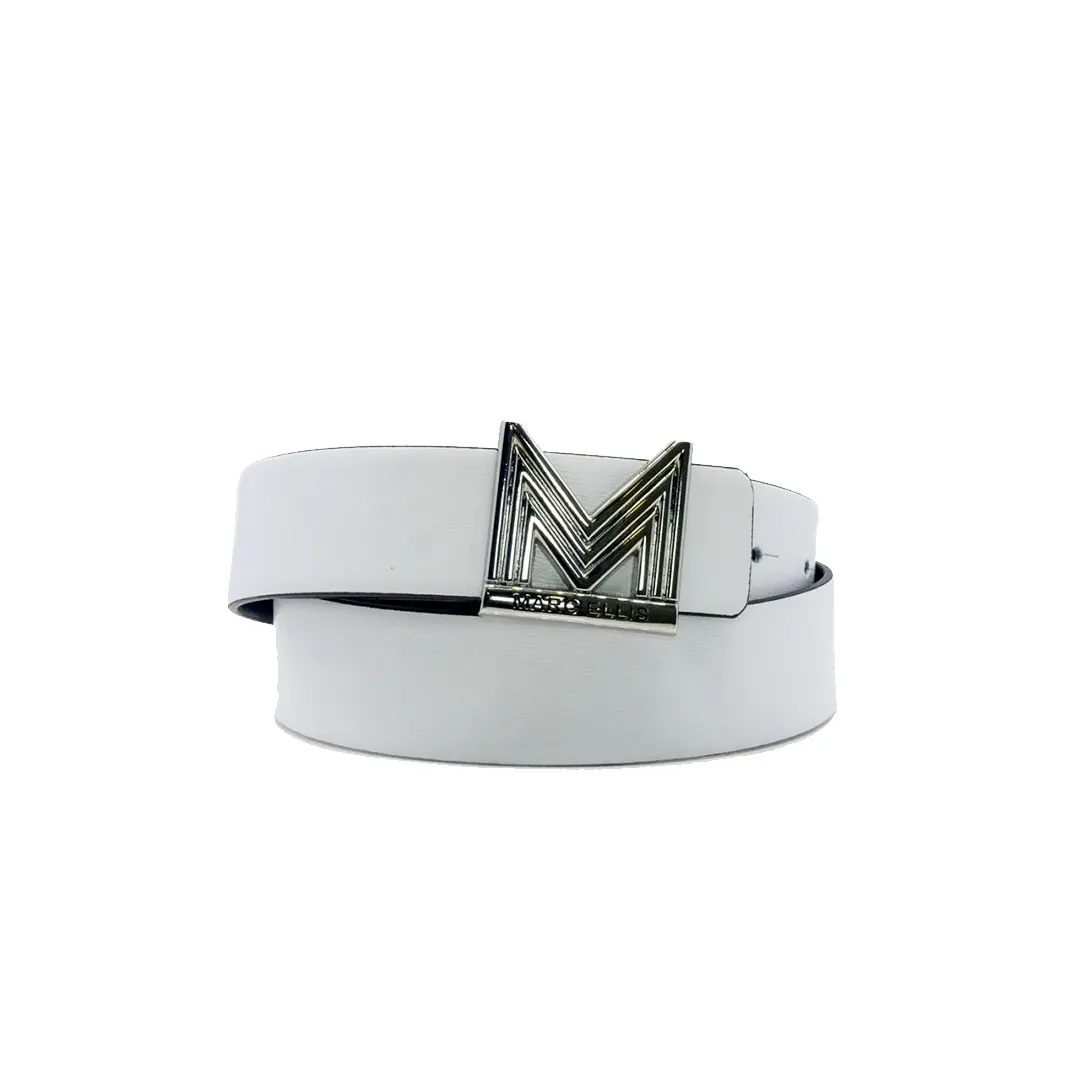 Cintura Double Face Donna - Bianco Nero Silver - 80cm