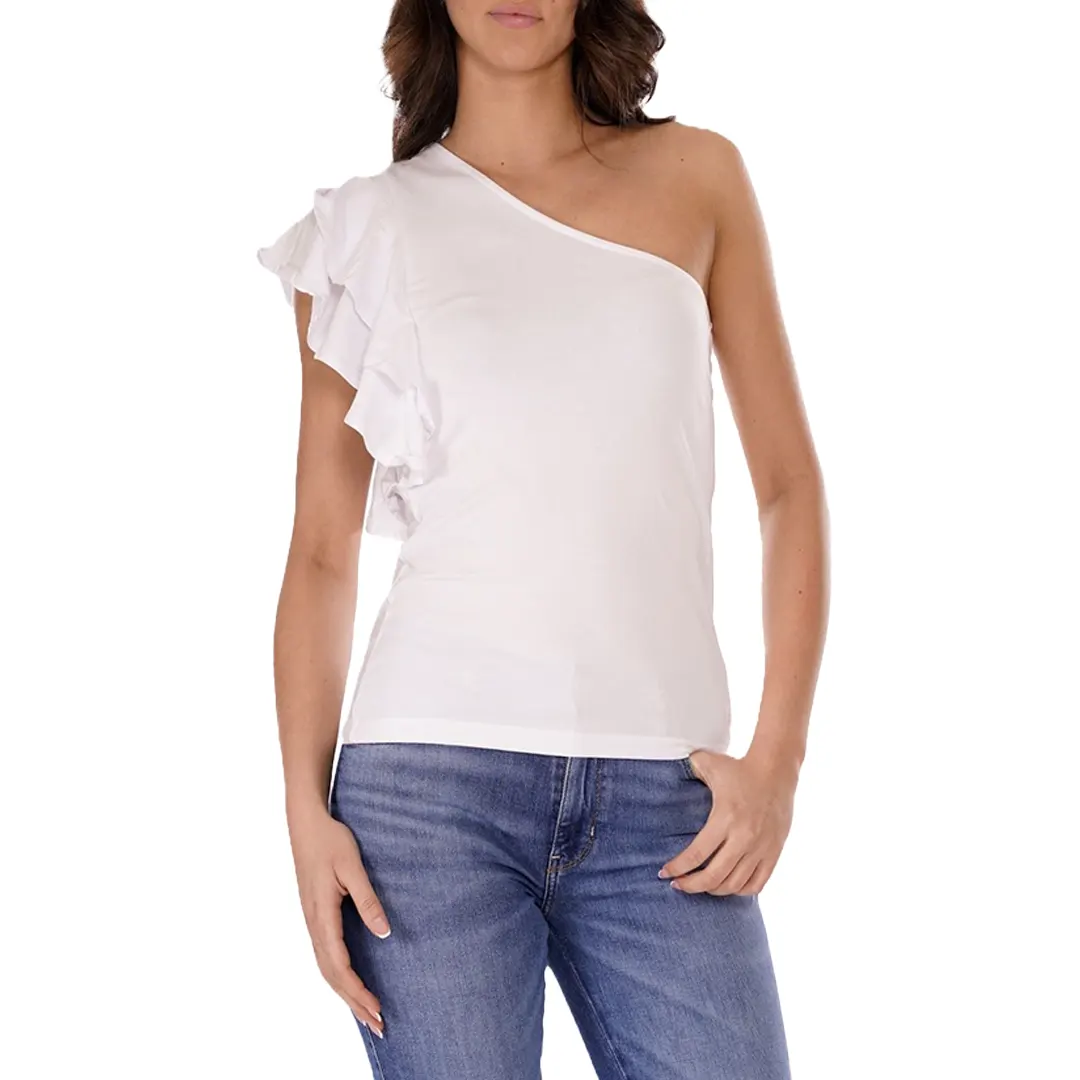 T-Shirt Monospalla Donna - Bianco - S