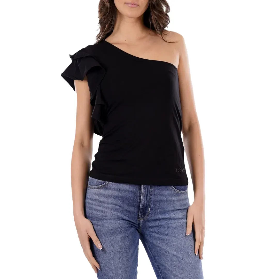 T-Shirt Monospalla Donna - Nero - XS