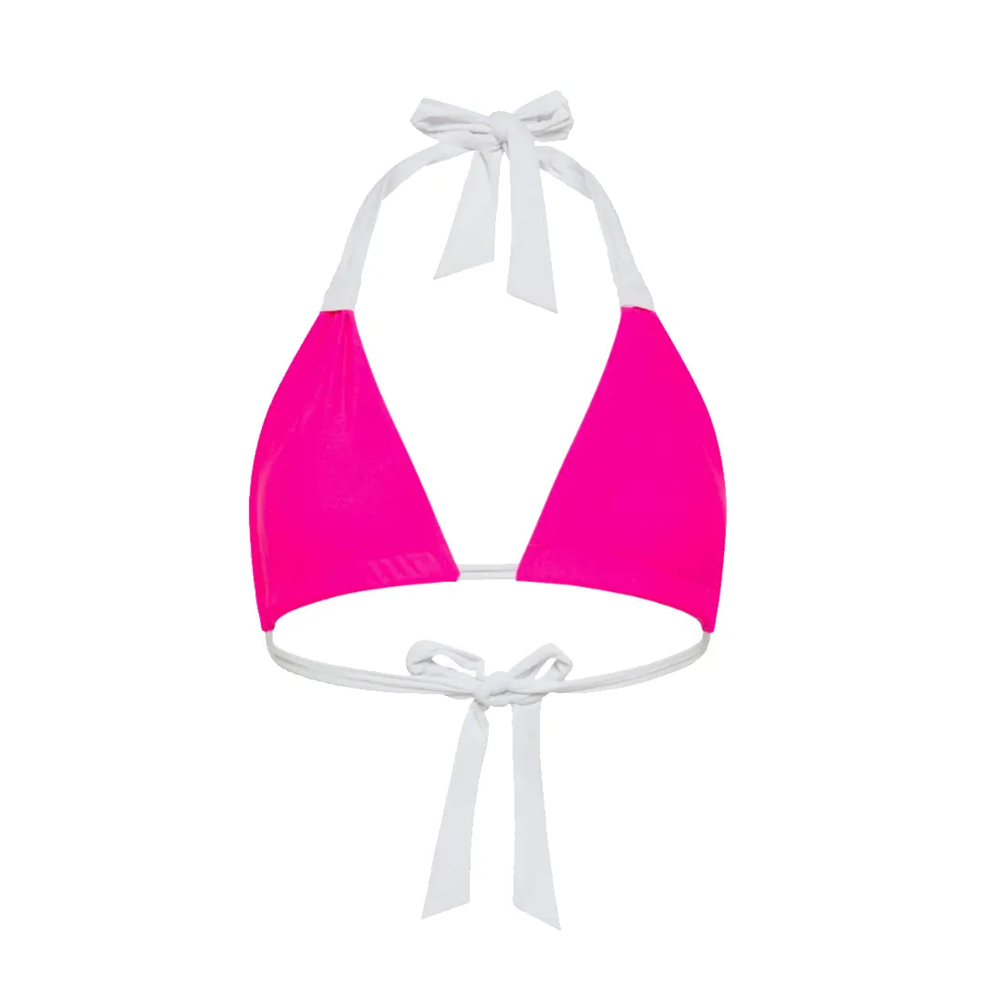 Costume triangolo donna - Fucsia Bianco - L/XL