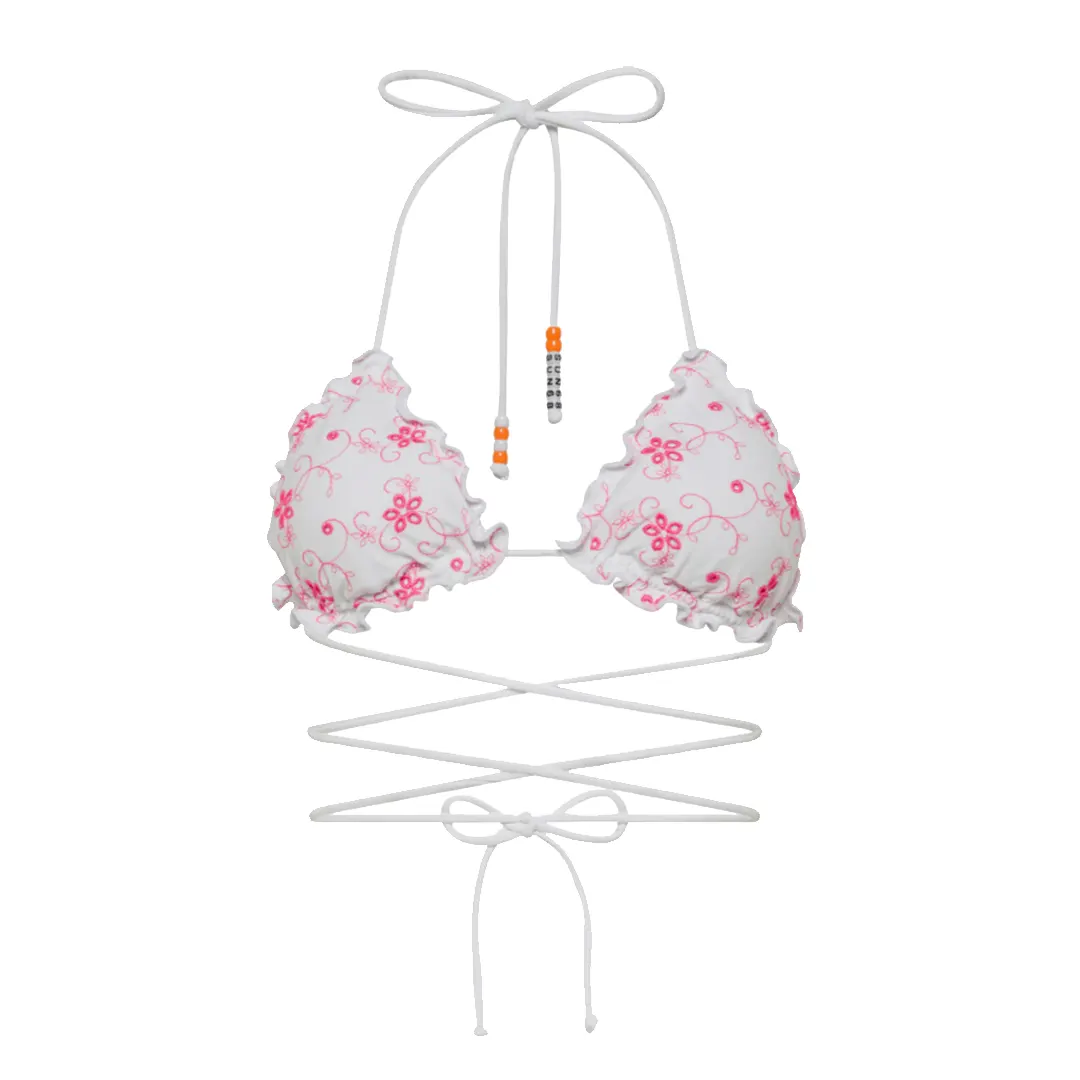 Costume Triangolo Donna - Bianco Fucsia - L/XL