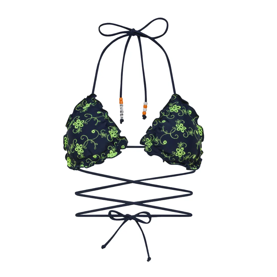 Costume Triangolo Donna - Navy Giallo - S/M