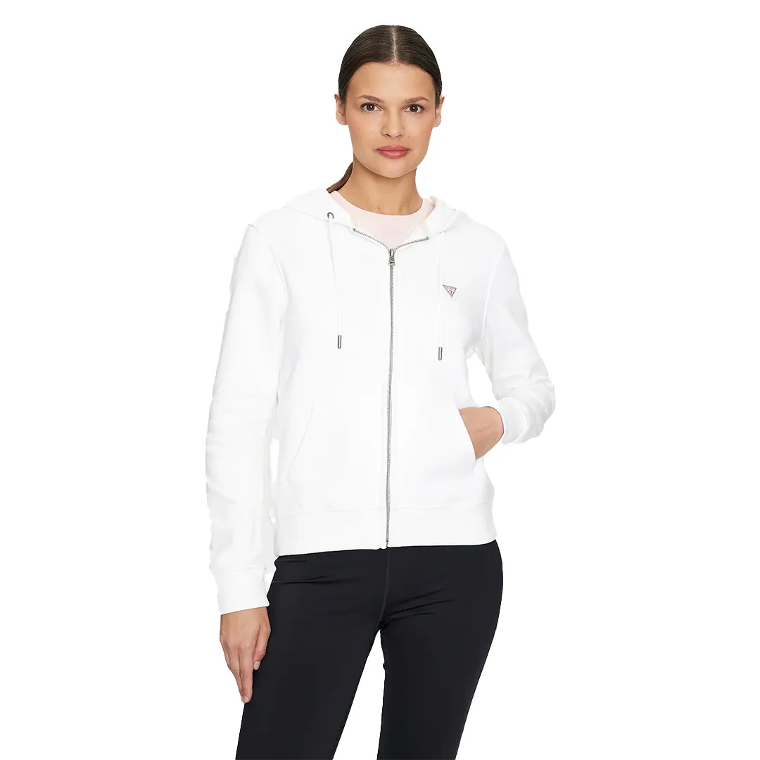 Felpa Cappuccio Zip Donna - Bianco - S