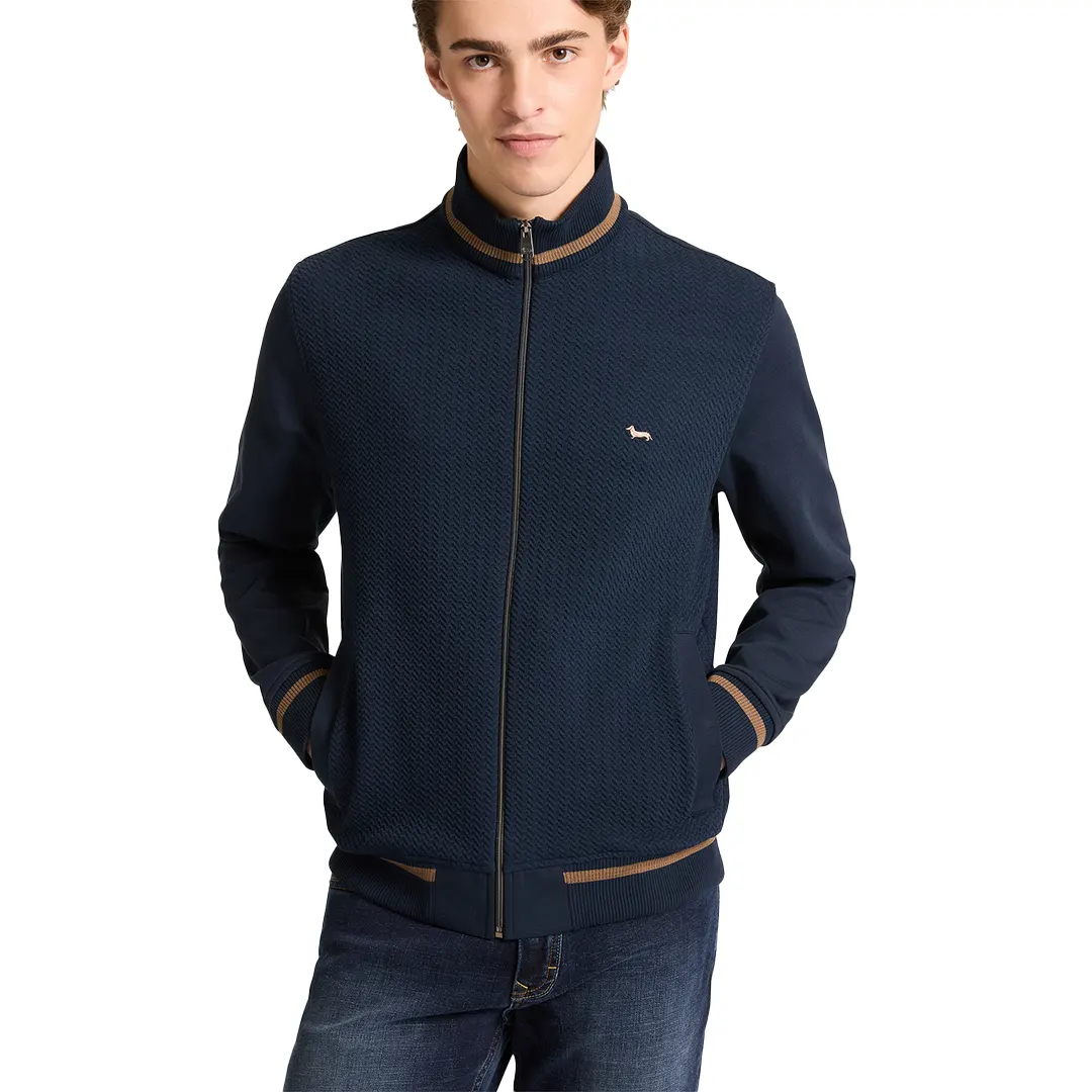 Felpa Con Zip - Navy - S