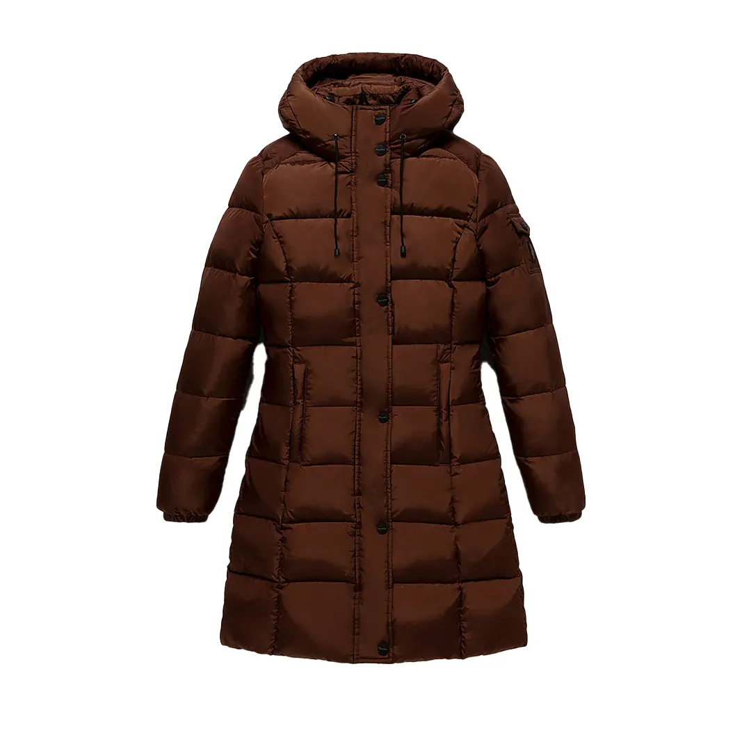 Piumino Cappuccio Lungo Donna - Caffé - XS