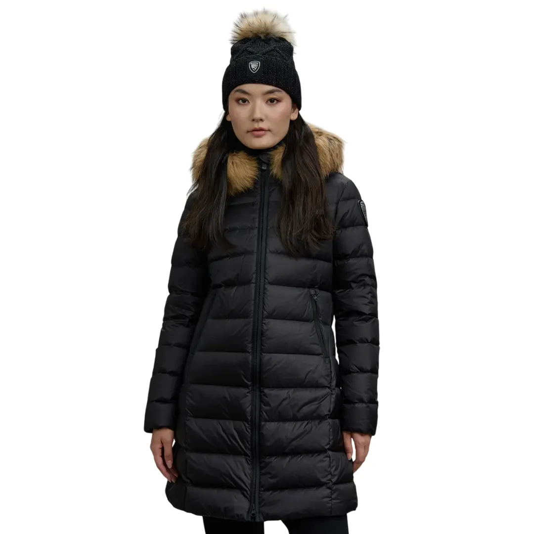 Piumino Lungo Pelliccia Kristin Donna - Nero - XS