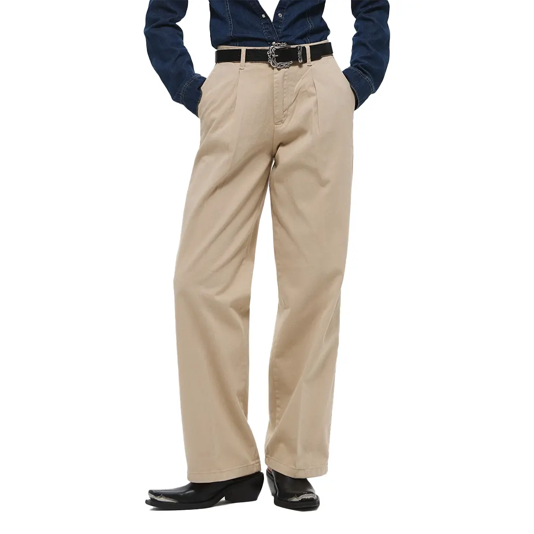 Pantalone Gamba Ampia Donna - Sabbia - 25/39