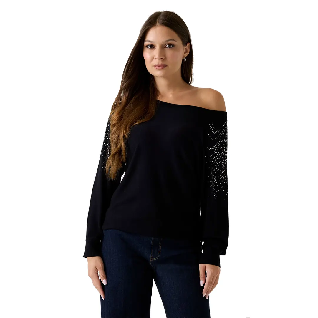 Maglia Scollo Barca Donna - Nero - S