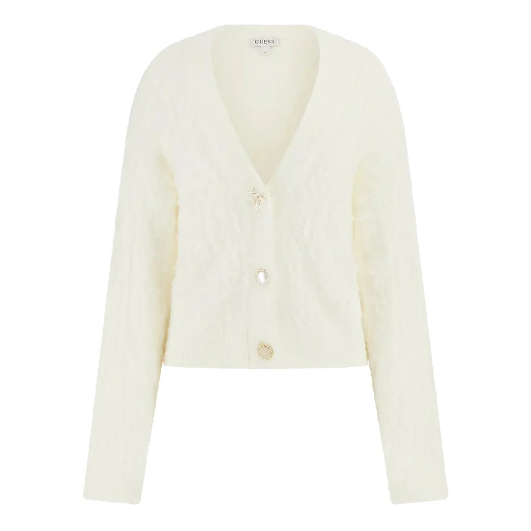 Cardigan Con Bottoni - Bianco - XS