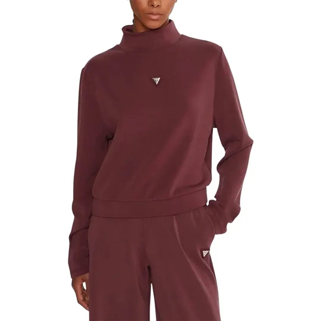 Felpa Collo Alto Donna - Bordeaux - M