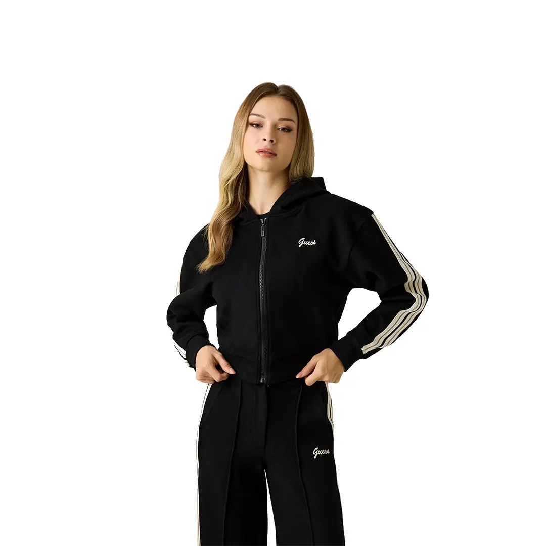 Felpa Costine Cappuccio Zip Donna