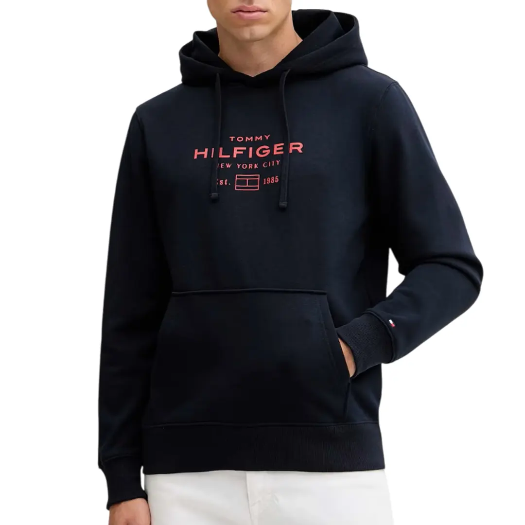 Felpa Cappuccio Scuba - Navy Rosso - S