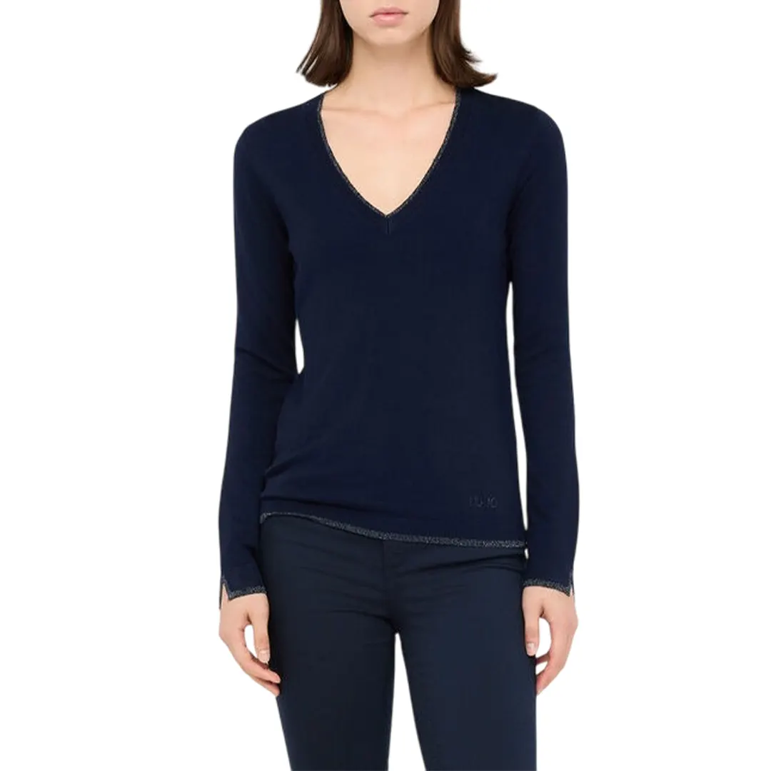 Maglia Scollo V Donna - Navy - XS