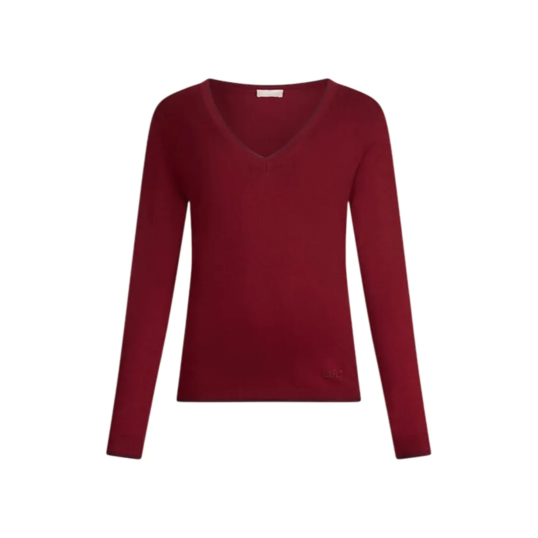 Maglia Scollo V Donna - Rosso - XS
