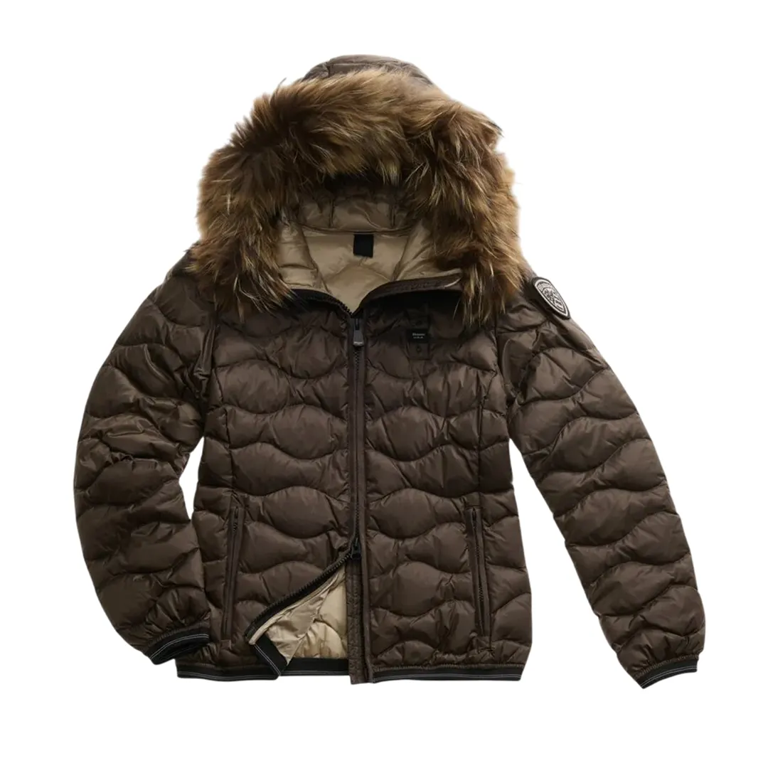 Piumino Cappuccio Pelliccia Aldie Donna