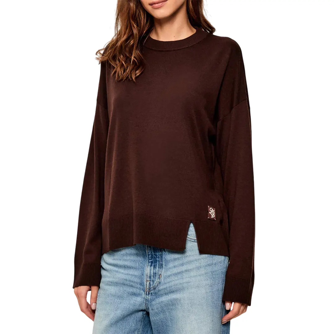 Maglia Misto Lana Donna - Cioccolato - XS