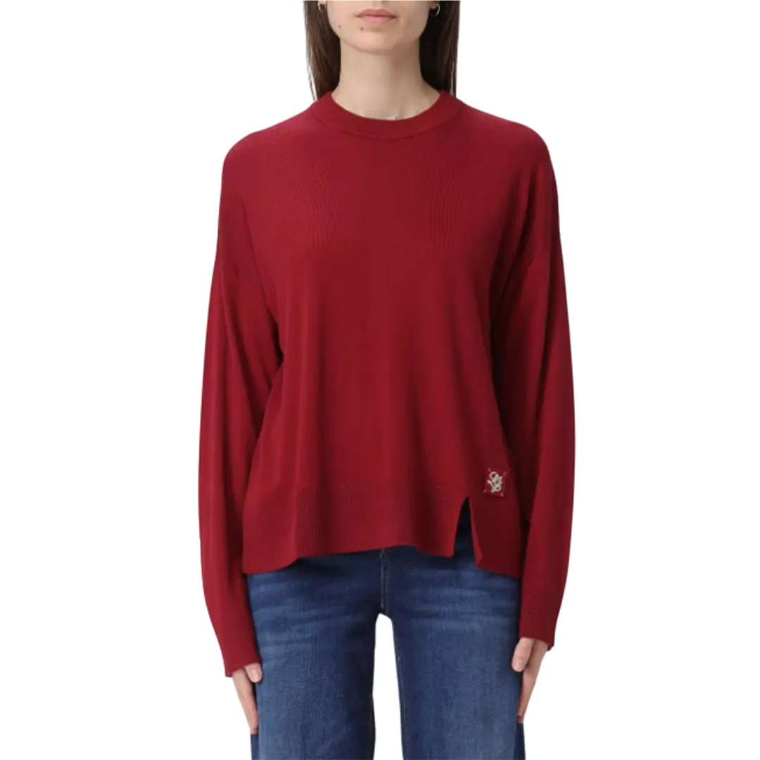 Maglia Misto Lana Donna - Rosso - XS