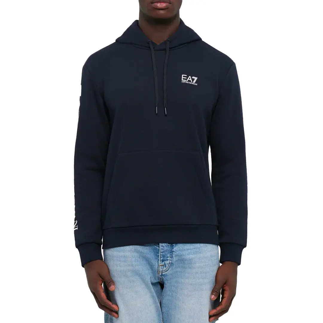 Felpa Cappuccio Scuba - Armani Blu Bianco - S