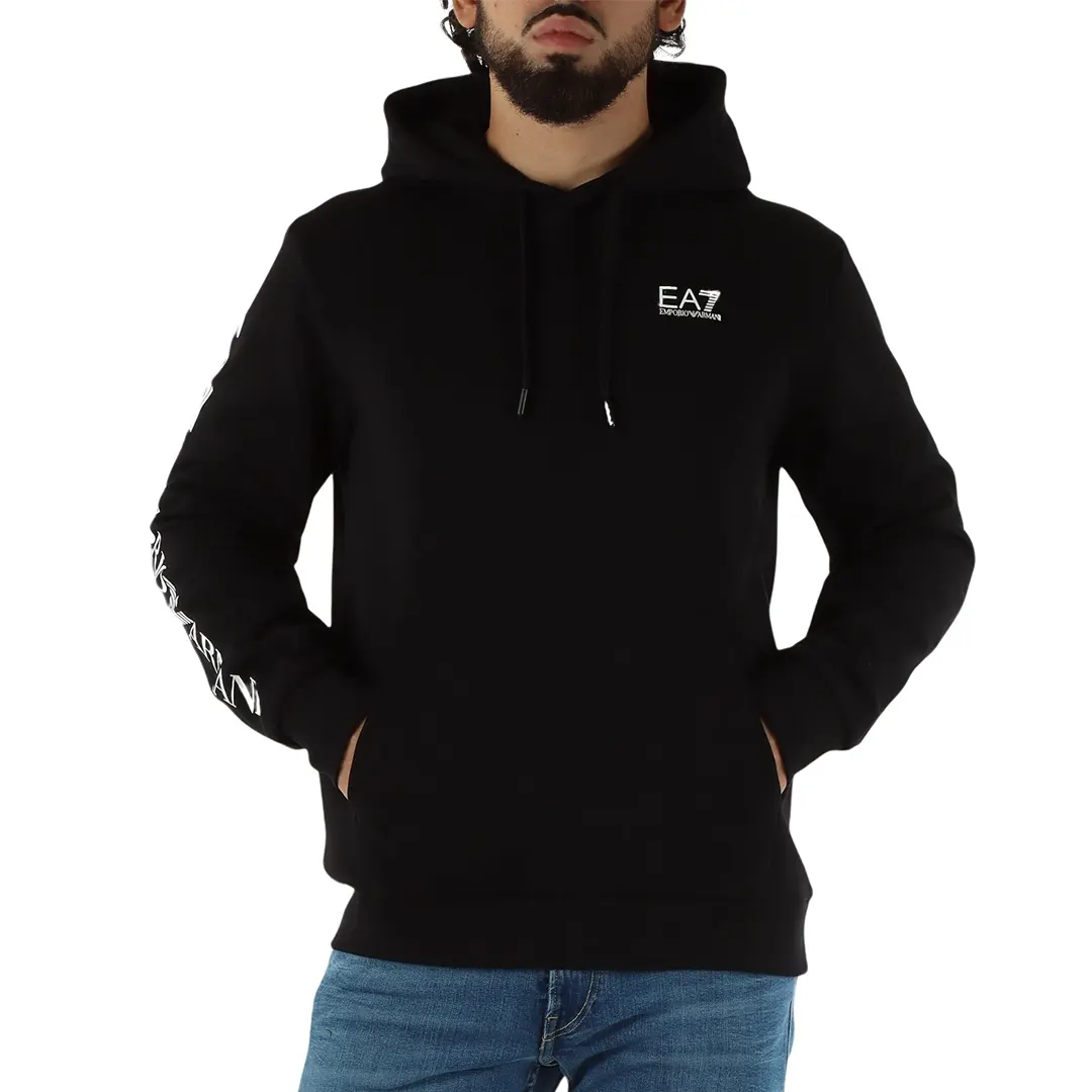 Felpa Cappuccio Scuba - Nero Bianco - S