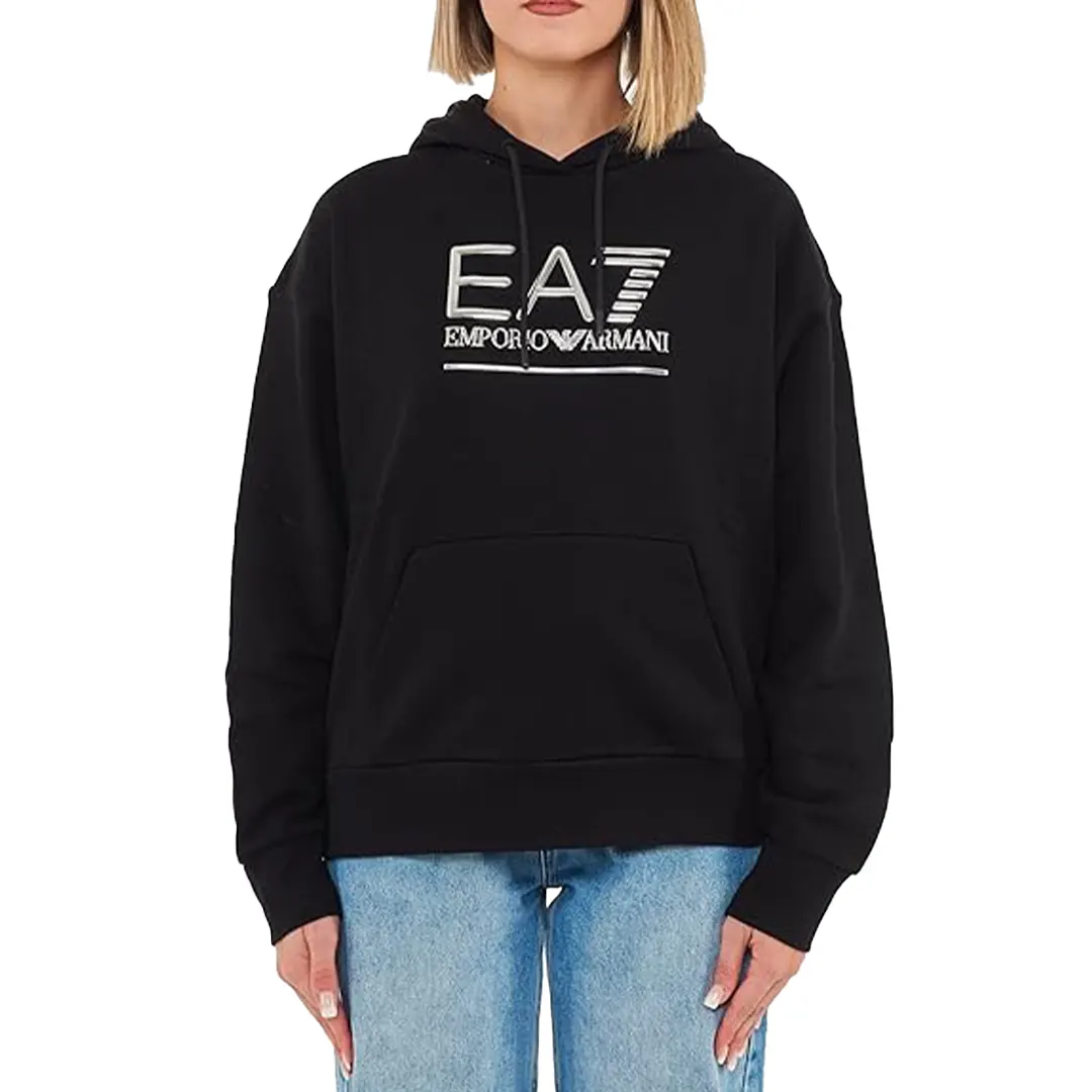 Felpa Cappuccio Donna - Nero Argento - S