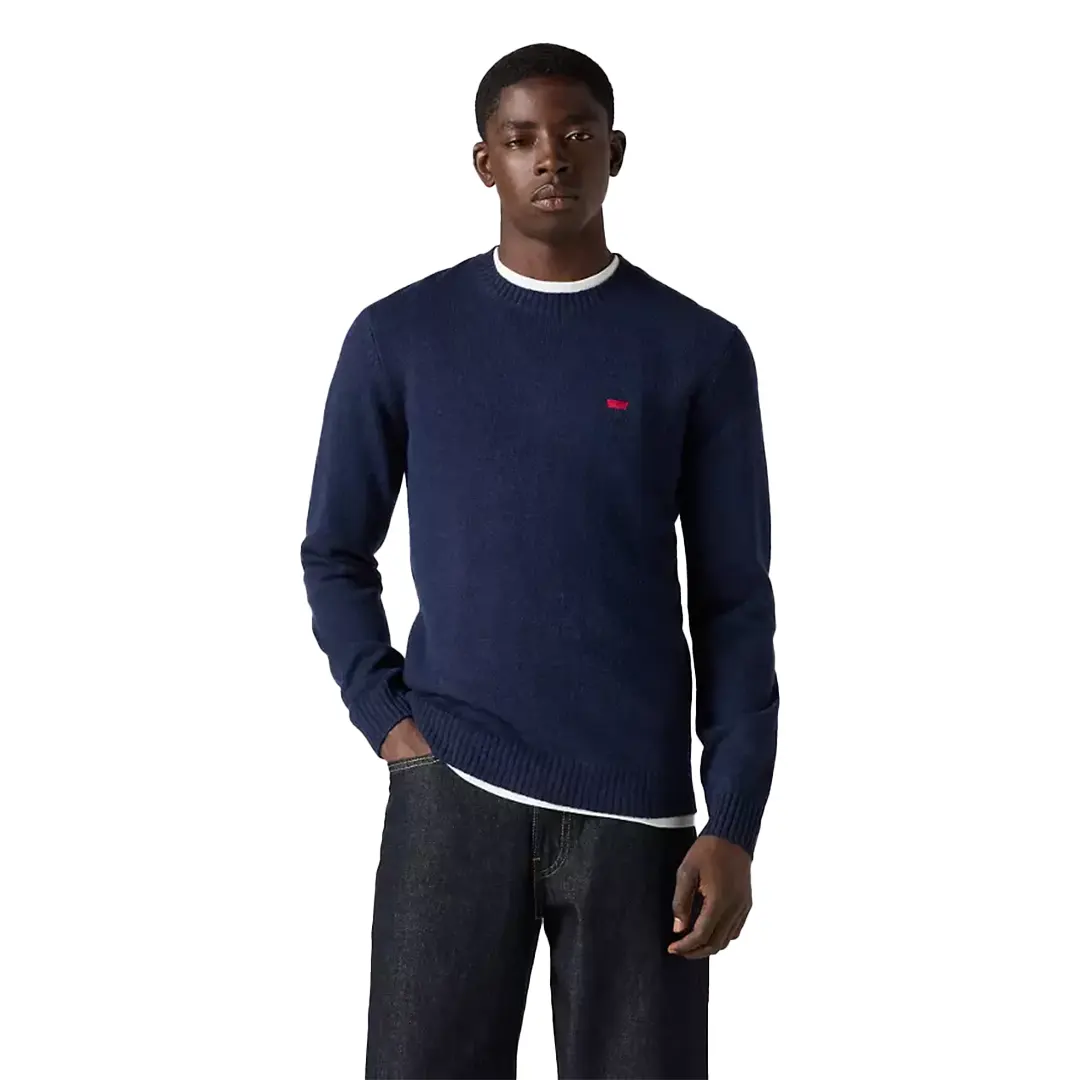 Maglia Lana Girocollo - Blu - S