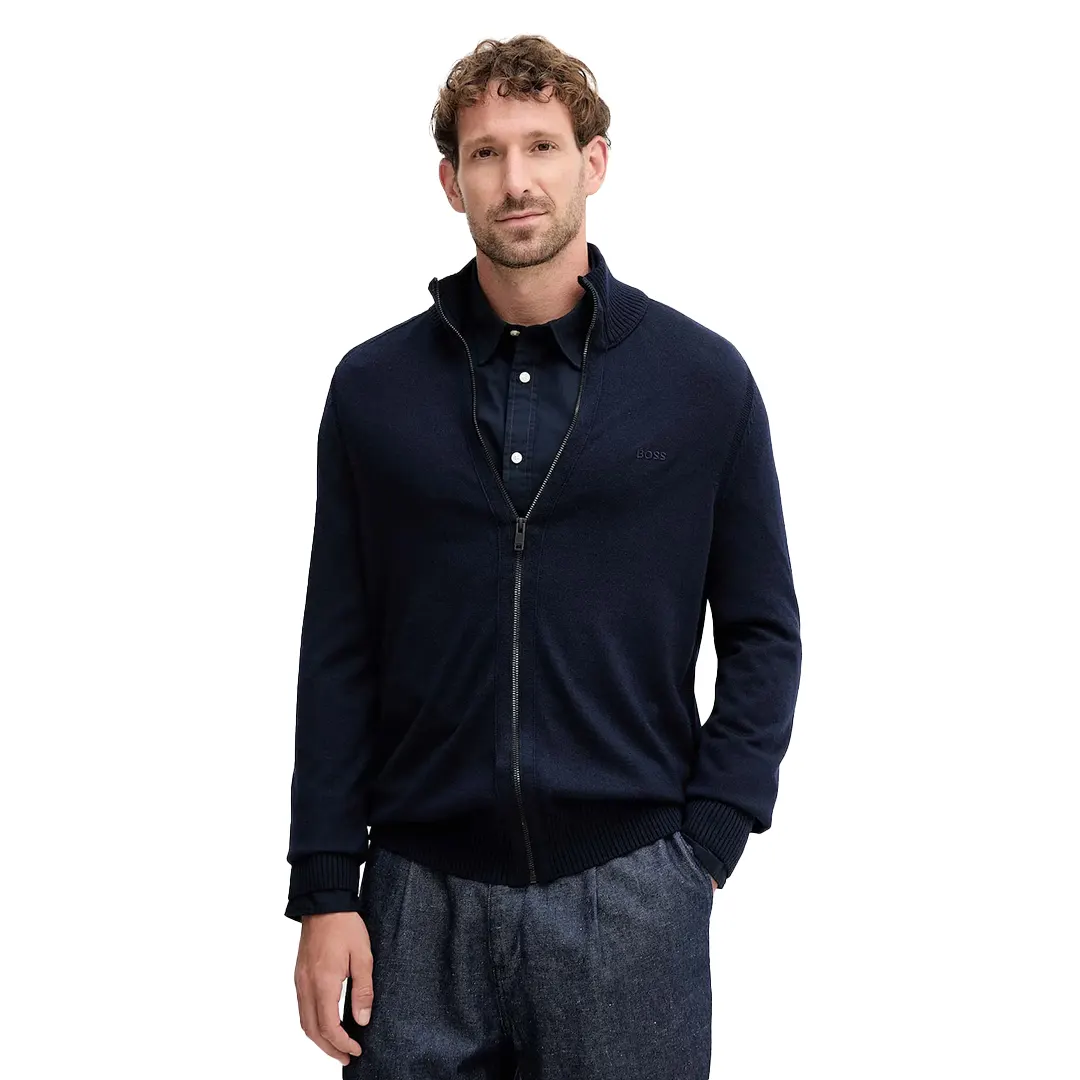Maglione Zip - Blu Scuro - S
