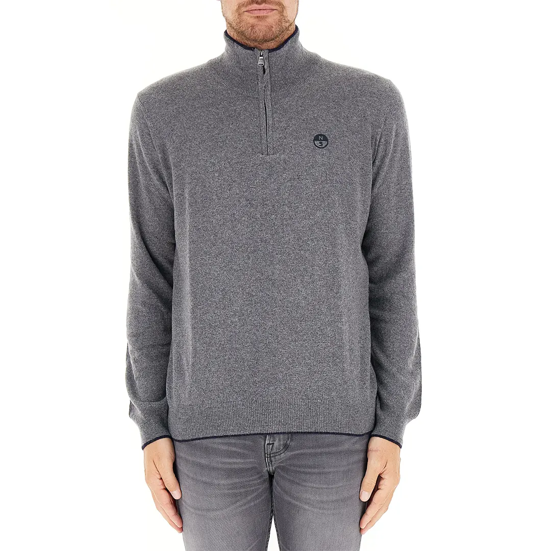 Maglia Mezza Zip - Grigio Medio - M