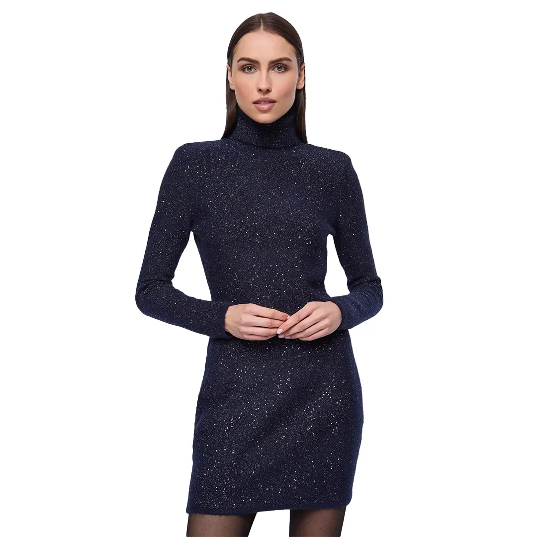 Abito Collo Alto Donna - Navy - XS