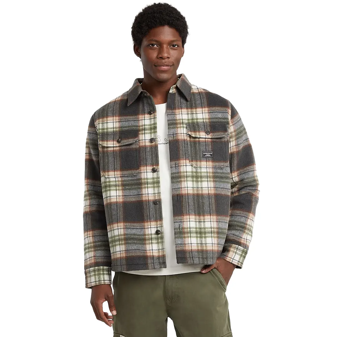 Giacca Camicia Misto Lana - Grigio Verde - S