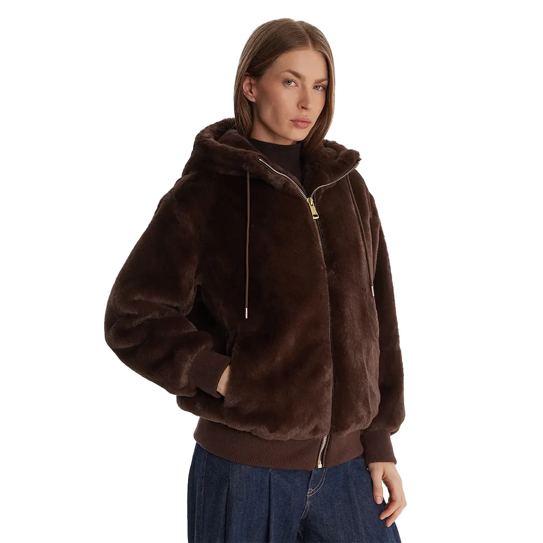 Giacca Ecopelliccia Donna - Marrone - S