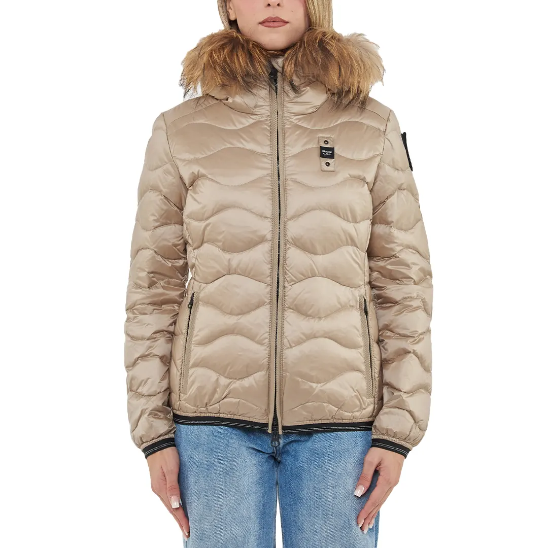 Piumino Cappuccio Pelliccia Aldie Donna