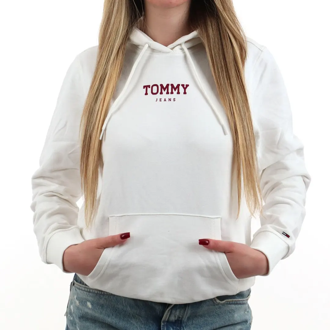 Felpa Cappuccio Garzata Donna - Bianco - XS