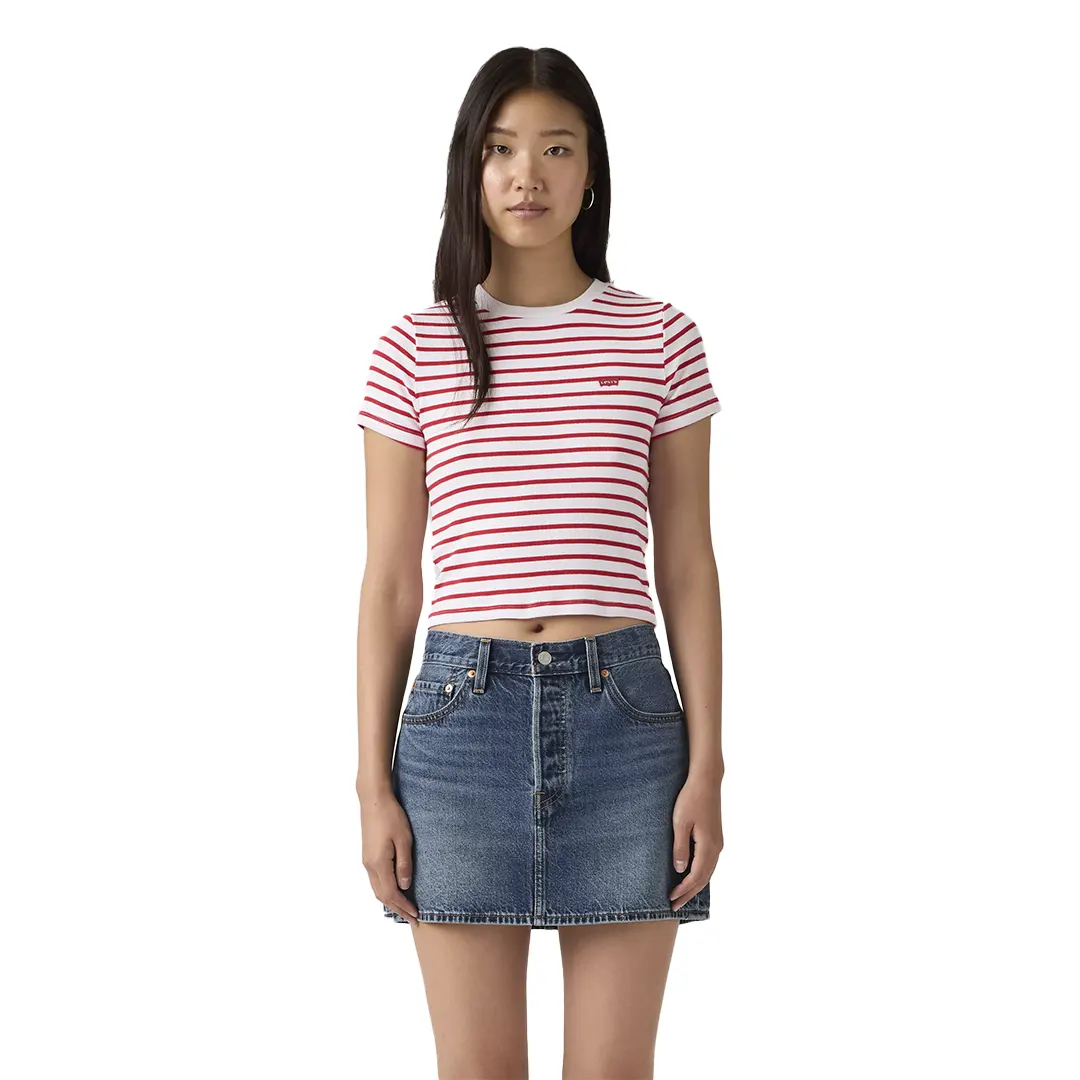 T-Shirt Donna - Bianco Rosso - XS