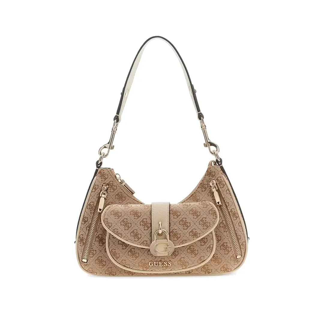 Borsa Spalla Logo - Latte