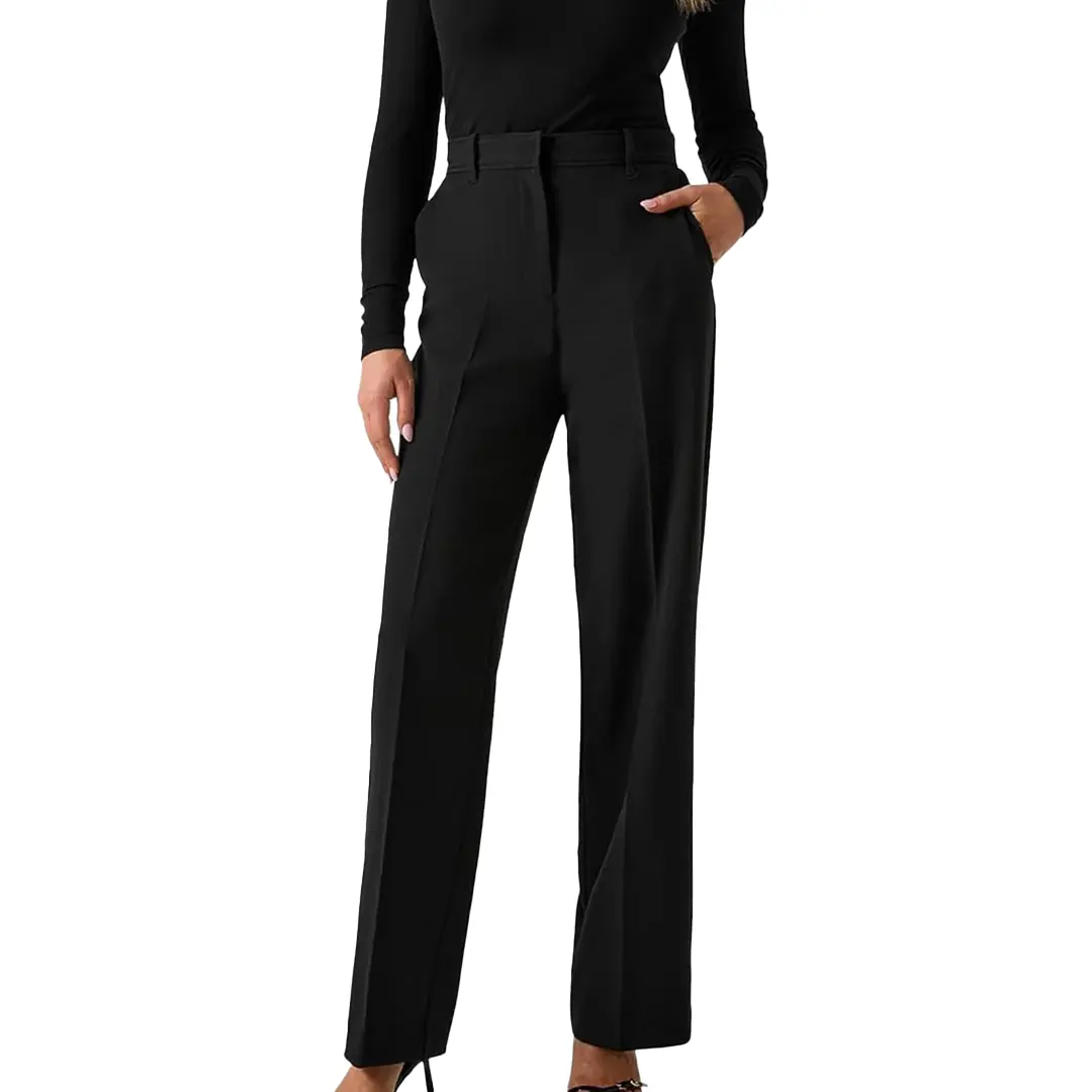 Pantalone Gamba Larga Donna - Nero - XS