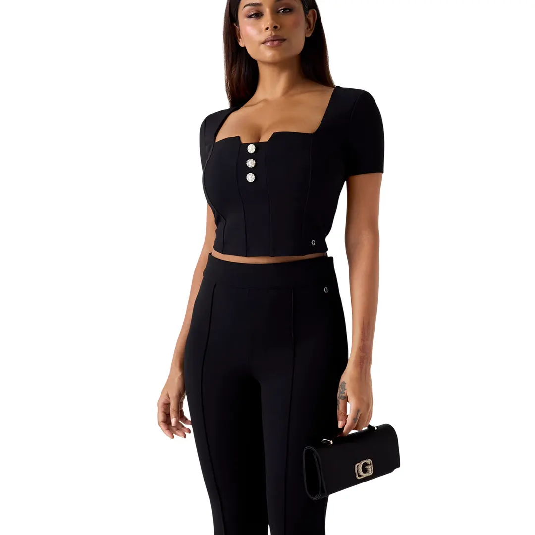 Top Scollo Quadrato Donna - Nero - S