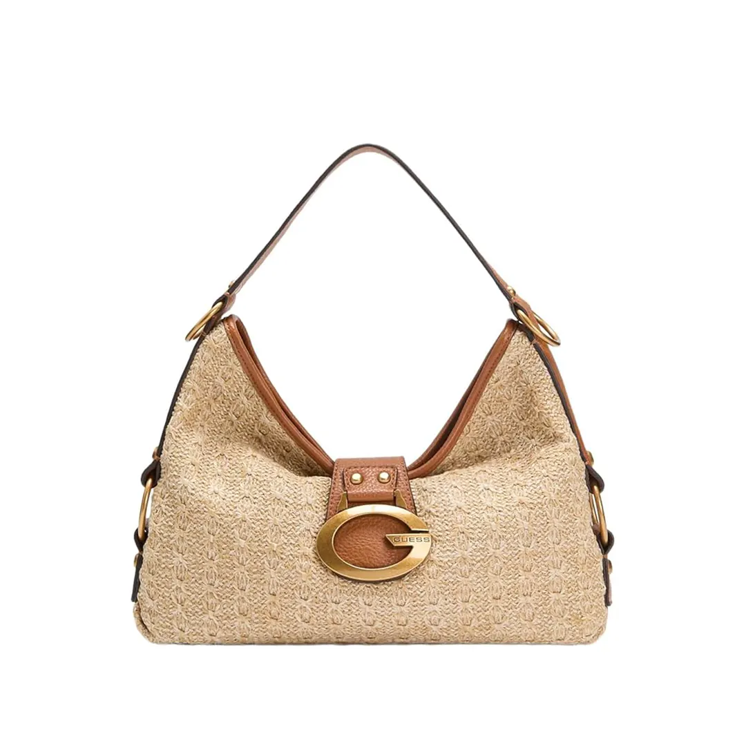 Borsa Spalla Media Paglia - Cognac