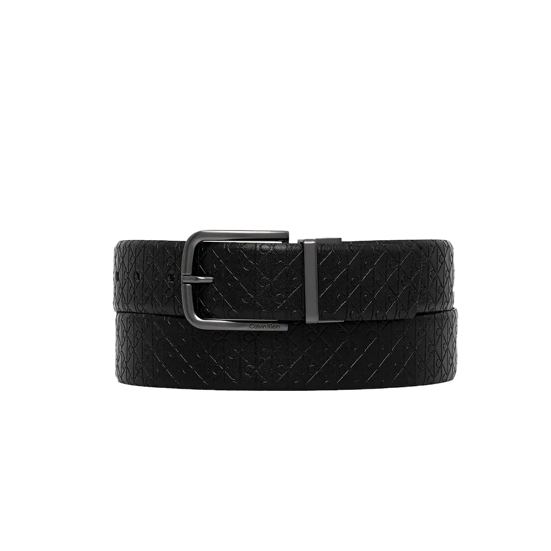 Cintura Reversibile - Nero Logato - 120cm