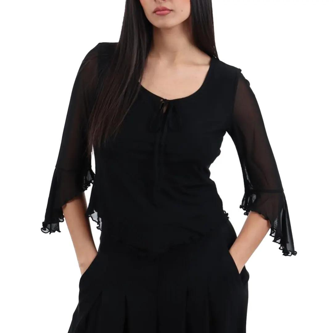 Top Manica 3/4 Donna - Nero - XS